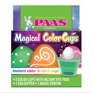 PAAS Magical Color Cups Easter Egg Decorating Kit NWT